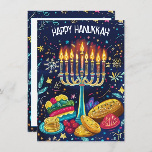 Aangepaste tekst Festival of Lights Delight. Feestdagenkaart (Voorkant / Achterkant)