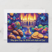 Aangepaste tekst Festival of Lights Delight Feestdagenkaart (Voorkant)