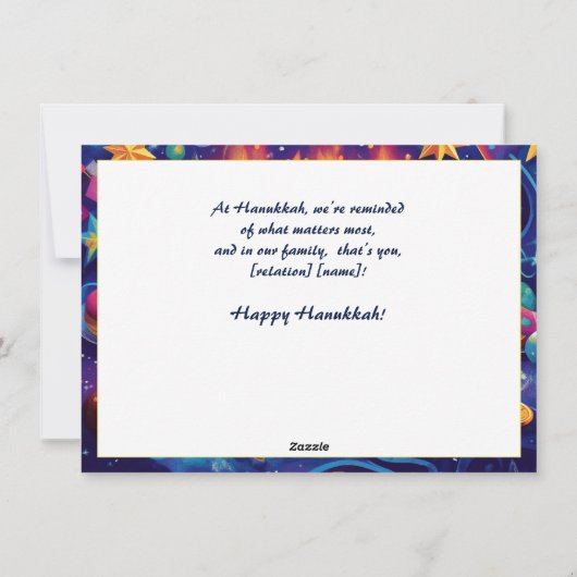 Aangepaste tekst Festival of Lights Delight Feestdagenkaart (Achterkant)