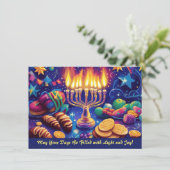 Aangepaste tekst Festival of Lights Delight Feestdagenkaart (Staand voorkant)