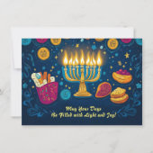 Aangepaste tekst Festival of Lights Delight Feestdagenkaart (Voorkant)