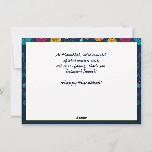 Aangepaste tekst Festival of Lights Delight Feestdagenkaart (Achterkant)