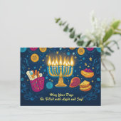 Aangepaste tekst Festival of Lights Delight Feestdagenkaart (Staand voorkant)