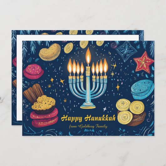 Aangepaste tekst Festival of Lights: Feestdagenkaart (Voorkant / Achterkant)