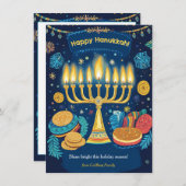 Aangepaste tekst Festival of Lights Menorah Feestdagenkaart (Voorkant / Achterkant)