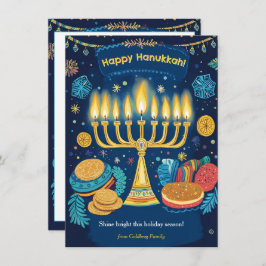 Aangepaste tekst Festival of Lights Menorah Feestdagenkaart