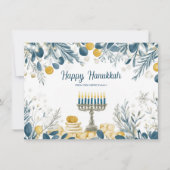 Aangepaste tekst Festival of Lights Waterverf Feestdagenkaart (Voorkant)