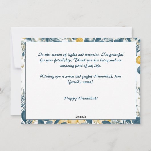 Aangepaste tekst Festival of Lights Waterverf Feestdagenkaart (Achterkant)