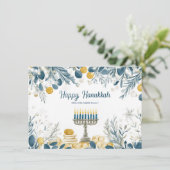 Aangepaste tekst Festival of Lights Waterverf Feestdagenkaart (Staand voorkant)