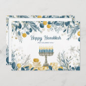 Aangepaste tekst Festival of Lights Waterverf Feestdagenkaart (Voorkant / Achterkant)