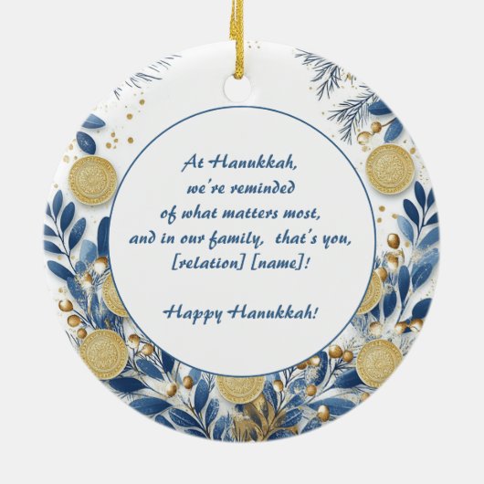 Aangepaste tekst Festival van de Lichten Harmonie Keramisch Ornament (Achterkant)