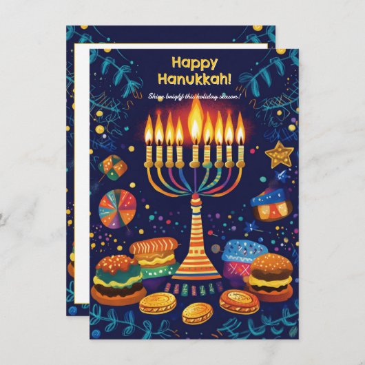 Aangepaste tekst Festival van de Lichten Viering Feestdagenkaart (Voorkant / Achterkant)