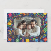 Aangepaste tekst Festival van Lichten Levendige We Feestdagenkaart (Voorkant)