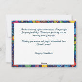 Aangepaste tekst Festival van Lichten Levendige We Feestdagenkaart (Achterkant)