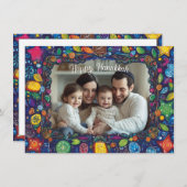 Aangepaste tekst Festival van Lichten Levendige We Feestdagenkaart (Voorkant / Achterkant)