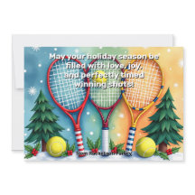 🎾🎄Aangepaste tekst,  Festive Three-Handed Smash