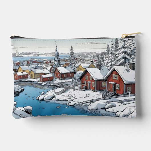Aangepaste tekst Finland Winter Illustratie Etui (Achterkant)