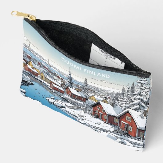 Aangepaste tekst Finland Winter Illustratie Etui (Open)