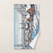 Aangepaste tekst Finland Winter Illustratie Handdoek (Handdoek)