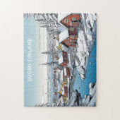 Aangepaste tekst Finland Winter Illustratie Legpuzzel (Verticaal)