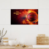Aangepaste tekst Flaming Basketball Poster (Keuken)