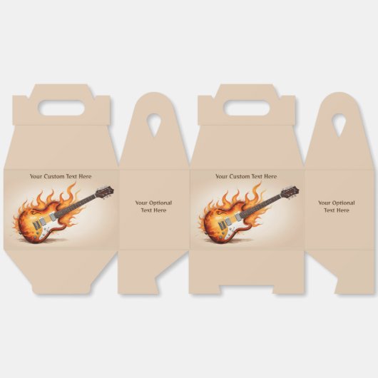 Aangepaste tekst Flaming Guitar Bedankdoosjes (Ongevouwen)