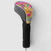 🦩 aangepaste tekst Flamingo Party, Golfheadcover (Schuin)