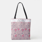 Aangepaste tekst/Floral bloemen op mosterd roze Tote Bag (Achterkant)