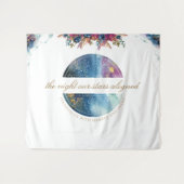 Aangepaste tekst, Floral Celestial foto achtergron Wandkleed (Voorkant (horizontaal))