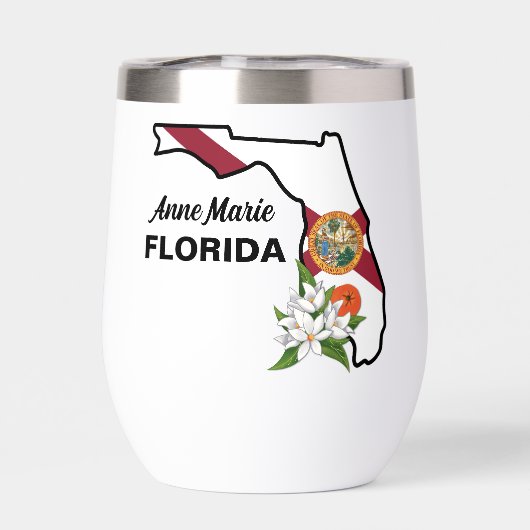 Aangepaste tekst Florida Flag & Flower Sinaasappel (Achterkant)