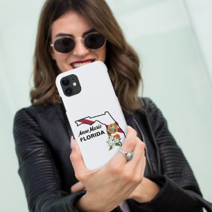 Aangepaste tekst Florida Flag & Flower Sinaasappel Case-Mate iPhone Case