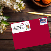 Aangepaste tekst Florida Flag & Flower Sinaasappel Etiket