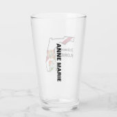 Aangepaste tekst Florida Flag & Flower Sinaasappel Glas (Achterkant)