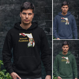 Aangepaste tekst Florida Flag & Flower Sinaasappel Hoodie