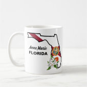 Aangepaste tekst Florida Flag & Flower Sinaasappel Koffiemok (Links)