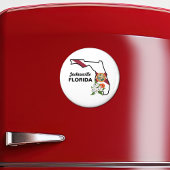 Aangepaste tekst Florida Flag & Flower Sinaasappel Magneet