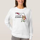 Aangepaste tekst Florida Flag & Flower Sinaasappel T-shirt (Voorkant)