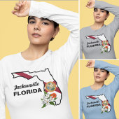 Aangepaste tekst Florida Flag & Flower Sinaasappel T-shirt