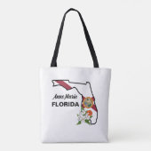 Aangepaste tekst Florida Flag & Flower Sinaasappel Tote Bag (Achterkant)