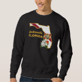 Aangepaste tekst Florida Flag & Flower Sinaasappel Trui (Voorkant)