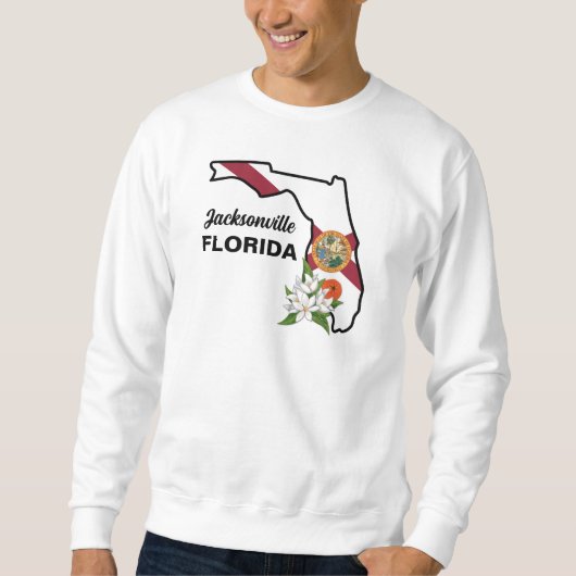 Aangepaste tekst Florida Flag & Flower Sinaasappel Trui (Voorkant)