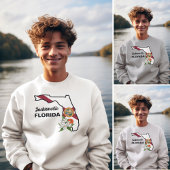 Aangepaste tekst Florida Flag & Flower Sinaasappel Trui