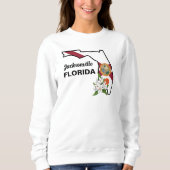 Aangepaste tekst Florida Flag & Flower Sinaasappel Trui (Voorkant)