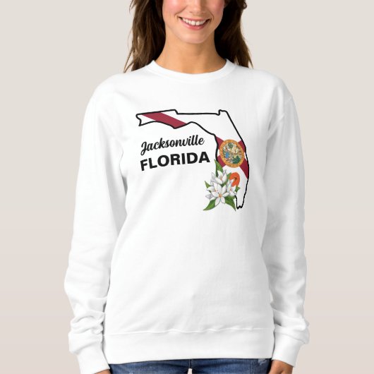 Aangepaste tekst Florida Flag & Flower Sinaasappel Trui (Voorkant)