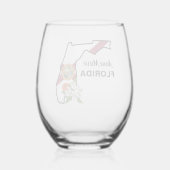 Aangepaste tekst Florida Flag & Flower Sinaasappel Wijnglas Zonder Voet (Achterkant)