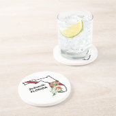 Aangepaste tekst Florida Flag & Flower Sinaasappel Zandsteen Onderzetter (Zijkant)