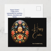 Aangepaste tekst Folklore Blossom Pasen Groeten Briefkaart (Voorkant / Achterkant)