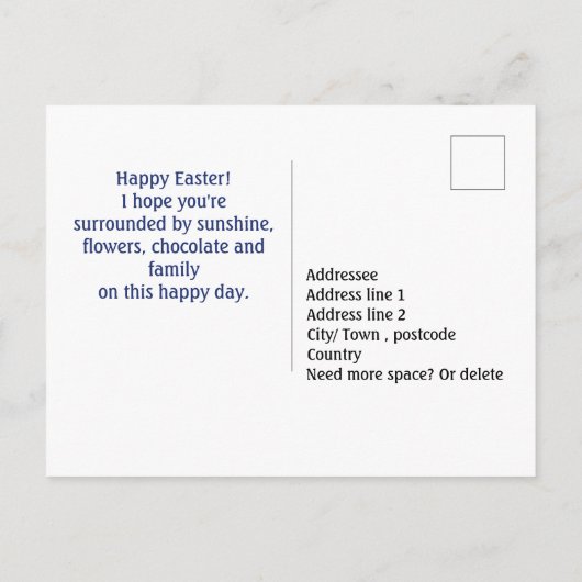 Aangepaste tekst Folklore Blossom Pasen Groeten Briefkaart (Achterkant)