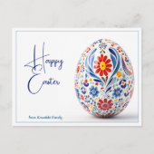 Aangepaste tekst Folklore Blossom Pasen Groeten Briefkaart (Voorkant)