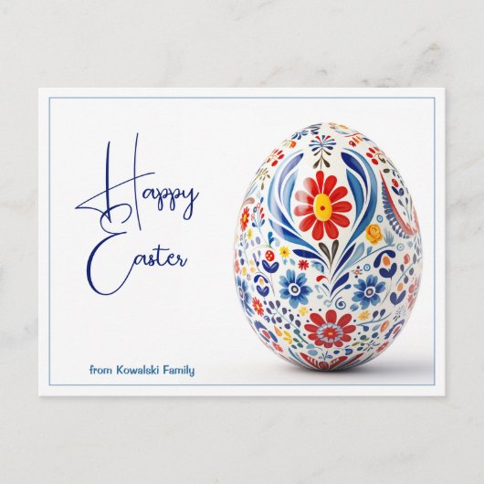 Aangepaste tekst Folklore Blossom Pasen Groeten Briefkaart (Voorkant)